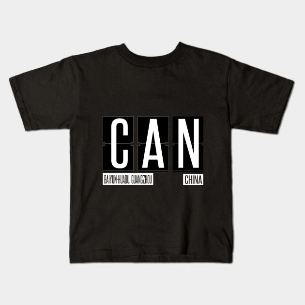 CAN - Guangzhou Airport Code Souvenir or Gift Shirt Apparel Kids T-Shirt by HopeandHobby